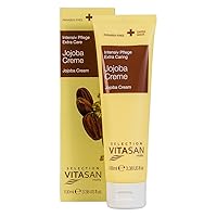 100% Natural Jojoba Cream 3.38 Oz (100 ml) - Jojoba Oil and Provitamin B5 Hydrates and Smoothes Extremely Dry Skin - Anti-aging, Long-lasting Care and Rejuvenation - Made in Switzerland