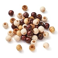 Ankom 100pcs/set Mixed Color Wood Beads Rondelle Shape Natural Wooden Loose Beads Spacer For DIY Bracelet Jewelry Making Accessories - (Color: Mixed Color)