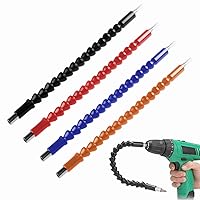 11.6 Inch Flexible Drill Extension Screwdriver Soft Shanks Bit Holder for Drill with Magnetic 1/4 Inch Universal Drill Connector for Electric Cabinet Furniture Computer Case (4pcs)