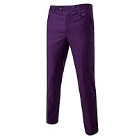 Men's Slim Fit Dress Pants Wrinkle-Free Flat Front Suit Pants Stretch Casual Pants Comfort Dress Trousers