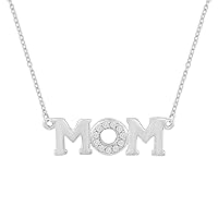 0.083 Carat IGI Certified MOM Diamond Pendant Necklace Necklace in 925 Sterling Silver (H-I Color, VS-SI Clarity) Diamond Pendant Necklace for Women