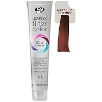Lisaplex Filter Color Hair Color Cream, 100 ml./3.38 fl.oz. (Metallic Cherry)