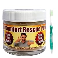Gum Disease Help! Dental Rescue Combo - Rescue Tooth & Gum Powder & Effective Flossing Toothbrush - Helps Reduce Gum Recession, Helps to Remove Plaque, Helps with Gingivitis, Helps Bleeding Gums