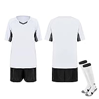 TopTie Unisex Soccer Jersey, Soccer Uniform football jersey, with Jersey, Shorts and Socks