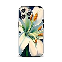 Designed for iPhone 12 Case,Lilies Flower Pattern Design Transparent Soft TPU Protective Case Compatible for iPhone 12