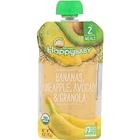 HAPPY BABY Organic Banana Pineapple Avocado Granola Baby Food, 4 OZ
