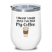 Coffee Lover Blue Edition Wine Tumbler 12oz - Coffee Is The Key - Barista Gift Caffeine Lover Funny Coworker Americano Lover Coffee Enthusiast Bartender Coffee Addict