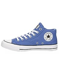 Converse Unisex Chuck Taylor All Star Malden Street Mid High Canvas Sneaker - Lace up Closure Style - Ancestral Blue/White/Black 13.5