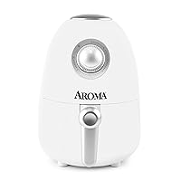 Aroma Housewares 2Qt. Air Fryer, Built-In Timer, Includes Nonstick Cooking Pan, White (AAF-200)