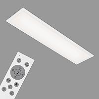 BRILONER Leuchten 7344-016 Smart LED Ceiling Light, WiFi Ceiling Light, Ultra Flat, CCT, RGB, Dimmable, Voice Control, Remote Control, White, Pack of 1