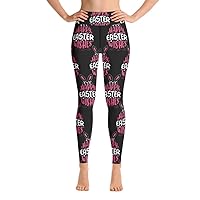 Happy Easter Wishes, Best Raised Waistband Funky Sport Yoga Leggings with Pocket for Women