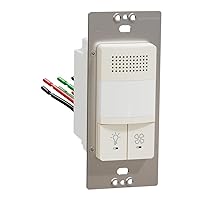 Square D by Schneider Electric Square D X Series Dual Humidity & PIR Motion Occupancy/Vacancy Sensor Light & Fan Control, 3 Amp Single-Pole/1-way, Matte Light Almond