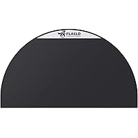 FLASLD Fireproof Fireplace Mat 32×60Inch Half Round Hearth Rug Protects Floors from Sparks Embers, Black with White Label