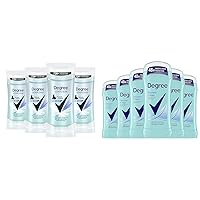 Degree Antiperspirant for Women Protects from Deodorant Stains Pure Clean Deodorant for Women 2.6 oz, (Pack of 4) & Advanced Antiperspirant Deodorant Shower Clean, 48-Hour Sweat & Odor Protection