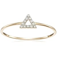 MATEO 14k Gold Mini Diamond Triangle Stackable Ring, Size 6.5