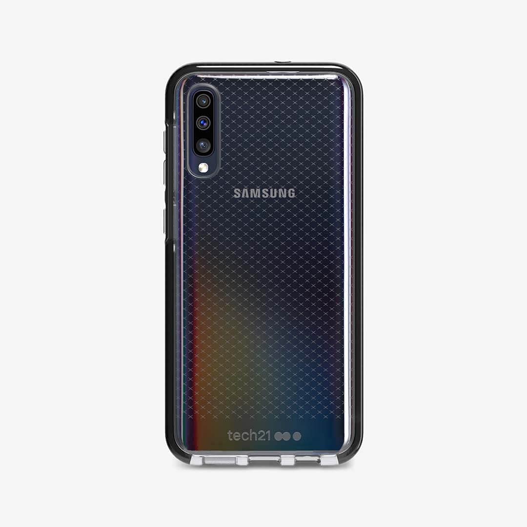 Tech21 EVO Check Smokey/Black Case for Samsung Galaxy A50 - Scratch Resistant Polyurethane Design