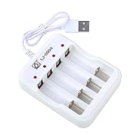 4CH Smart Charger with LCD Inidicators Applicable for 1pc to 4pcs AA/AAA NiMH Rechargeable Batteries 4 Channels USB NiCd-NiMH Smart Charger Safe Protections