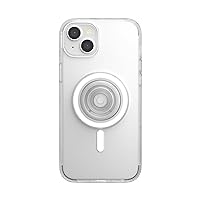 PopSockets iPhone 15 Plus Case with Round Phone Grip Compatible with MagSafe, Phone Case for iPhone 15 Plus, Wireless Charging Compatible - Clear