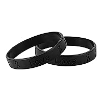 Black Ribbon Awareness Silicone Wholesale Pack Bracelets – Black Ribbon Awareness Wristbands for Skin Cancer, Melanoma, Sleep Disorders and Sleep Apnea - Perfect for Support Groups and Fundraisers
