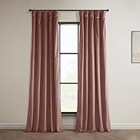HPD Half Price Drapes VPYC-161234-120 Plush Velvet Curtain (1 Panel), 50 X 120, Wild Rose