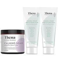 Thena Organic Calming Bath Soak and 2 Pack Manuka Honey Cream Moisturizer