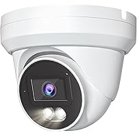 Hikvision/Uniview Compatible 4MP PoE IP Turret Dome Camera with Microphone/Audio, IP Security Camera Outdoor Rated, Waterproof IP66, 108° Wide Angle 2.8mm Lens (Color Night) Hikvision/Uniview Compatible 4MP PoE IP Turret Dome Camera with Microphone/Audio, IP Security Camera Outdoor Rated, Waterproof IP66, 108° Wide Angle 2.8mm Lens (Color Night)