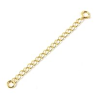 1pc Adabele Authentic Gold Plated Sterling Silver Jewelry Making Cable Chain Extender Strong Removable Adjustable 2 inch Extension for Necklace Anklet Bracelet SS306-2