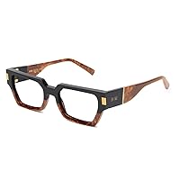 9FIVE Timeless Elegance with Locks Gold Marble & 24K Gold Clear Lens Glasses CR-39, Rectangle Eyeglasses Black Mix Brown Frame for Men and Women with Clear Lens (Nonprescription)