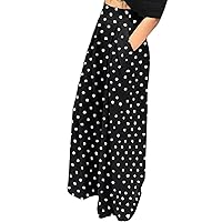 LKOUS Women's Stretchy High Waisted Wide Leg Pants Business Work Leggings for Office