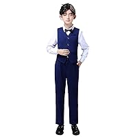 Boys Suits 3 Pieces Formal Suit Set Vest Pants Slim Fit Toddler Kids Suit for Boys Ring Bearer Outfit