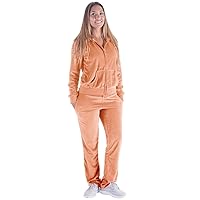 Womens Jogging Suits Sets Running Velour Outfit Zipper Warm Up 2 Pieces Hoodie and Pant Tracksuit