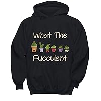 T-Shirt Gift Idea for Gardener, Hoodie for Men and Women, What The Fucculent Funny Succulents Gardening Retro Vintage
