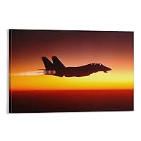 MeLphi F-14 Tomcat Fighter Jet Sunset Poster Decorative Painting Canvas Wall Art Living Room Posters Bedroom Painting 24x36inch(60x90cm)