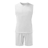 Tracksuits for Men Set 2 Piece Outfits Tank and Shorts Set 2023 Summer Sleeveless Shirts Suit Casual Sportwear Tracksuits