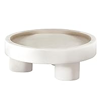 Santa Barbara Design Studio Marble Serving Tray Stone Round Footed Tray, 10