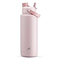 40 oz Insulated Water Bottle with 2-in-1 Straw and Spout Lid, Keep Cold 24H, Leak-Proof, BPA-Free, Double Wall Stainless Steel Water Bottle for Sports, Gym, Travel, and School (Cotton Candy)