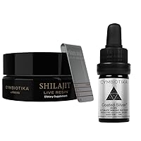 Pure Shilajit Resin and Coated Silver Bundle, Elemental Gold, Immune & Digestive Support Supplement, Colloidal Silver Liquid Supplement, Immune System Booster for Kids & Adults