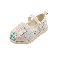 Spring New Children's Embroidered Cloth Shoes Old Beijing Cloth Shoes Baby Ancient Costume Performance Shoes Girls Hanfu Shoes