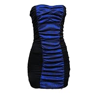 Juniors Party Club Dress Strapless Leopard Medium Black Blue