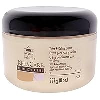 KeraCare Natural Textures Twist and Define Cream 8 oz - With Amla & Shikakai Ayurvedic Botanicals - Argan, Abyssinian & Castor Oil - Smooth, Well Defined Twists & Twist Outs