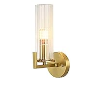 Modern Lighting Wall Sconce,Bathroom Vanity Light Fixtures Over Mirror 1 Light Golden Wall Lamp,Glass Shade Wall Light for Bedroom Living Room-Copper 22x30cm
