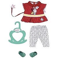 Zapf Creation 831885 BABY Born Little Sport Outfit Red 36 cm Doll Clothes Doll Outfit Set Consisting of Shirt, Trousers, Shoes and Dummy