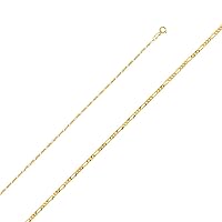 10k Yellow Gold Figaro Chain Necklace, 2.3 mm | Solid Gold Jewelry for Men Women Girls