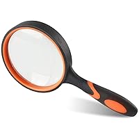 Magnifyiglasses,Magnifyiglass 20X Magnifyiglass Handheld Reader 100 Mm Magnifyiglass with Non-Slip Soft Handle for Readicrafts Repair Magnifier Diameter 75Mm/Diameter 100Mm