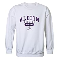 W Republic Albion College Britons Alumni Fleece Crewneck Pullover Sweatshirt White Large