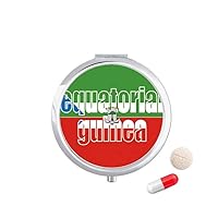 Equatorial Guinea Flag Name Pill Case Pocket Medicine Storage Box Container Dispenser