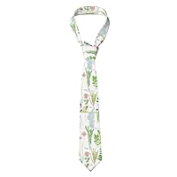 Springtime Herb Garden Print Necktie for Men Novelty Design Fashion Funny Neck Tie Cosplay 3.15
