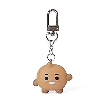 BT21 Baby Series SHOOKY Character Cute Mini Figure Keychain Key Ring Bag Charm with Clip, Brown