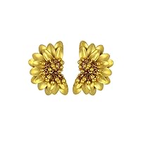 Bombay Sunset - 18K Gold Plated Flower Earrings with Push-back closing
