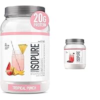 Isopure Infusions Clear Whey Isolate Protein Powder Bundle with Tropical Punch and Mixed Berry Flavors, 20g Protein Per Serving, 52 Total Servings